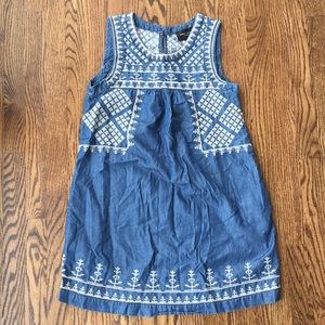 Embroidered boho denim dress